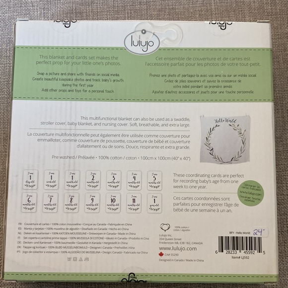 Lulujo Baby’s First Year Blanket & Cards Set, NEW in box - Picture 3 of 3